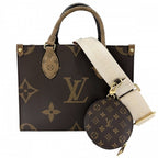 Louis Vuitton 2-Way Monogram Reverse On The Go PM Shoulder Bag Brown Gold