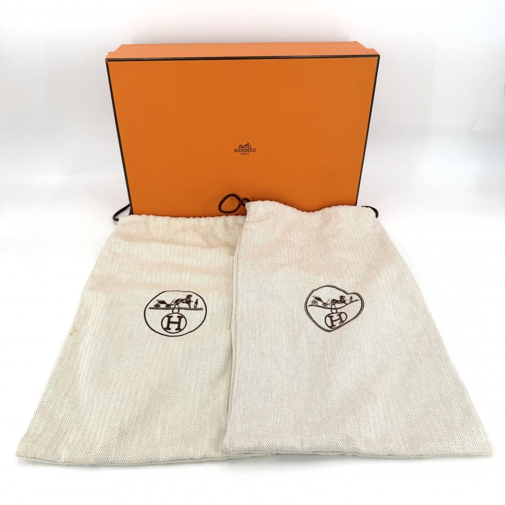 Hermes Sandals Flat Shoes 41.5 Leather Brown Gold Spring Summer — view 7
