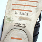 Hermes Sandals Flat Shoes 41.5 Leather Brown Gold Spring Summer — view 3