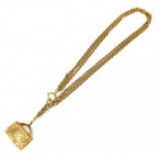 Chanel Necklace CC Logo Quilted Motif Bag Pendant Vintage Gold Plated — view 5