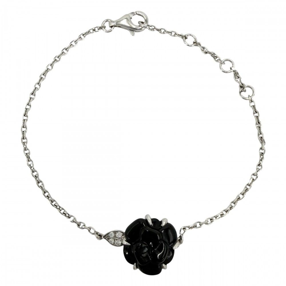 Chanel Bracelet Camellia Collection Chain Star 18k WG 750 White Gold Diamond