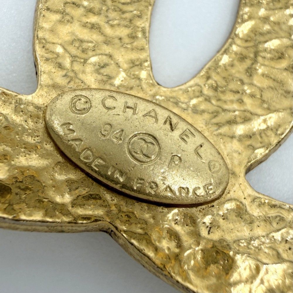 Chanel Necklace CC Logo Long Pendant Quilted Coco Vintage Gold Plated — view 4