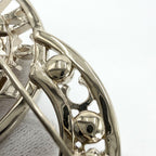 Chanel Brooch CC Logo Rhinestone Faux Pearl Silver — view 6
