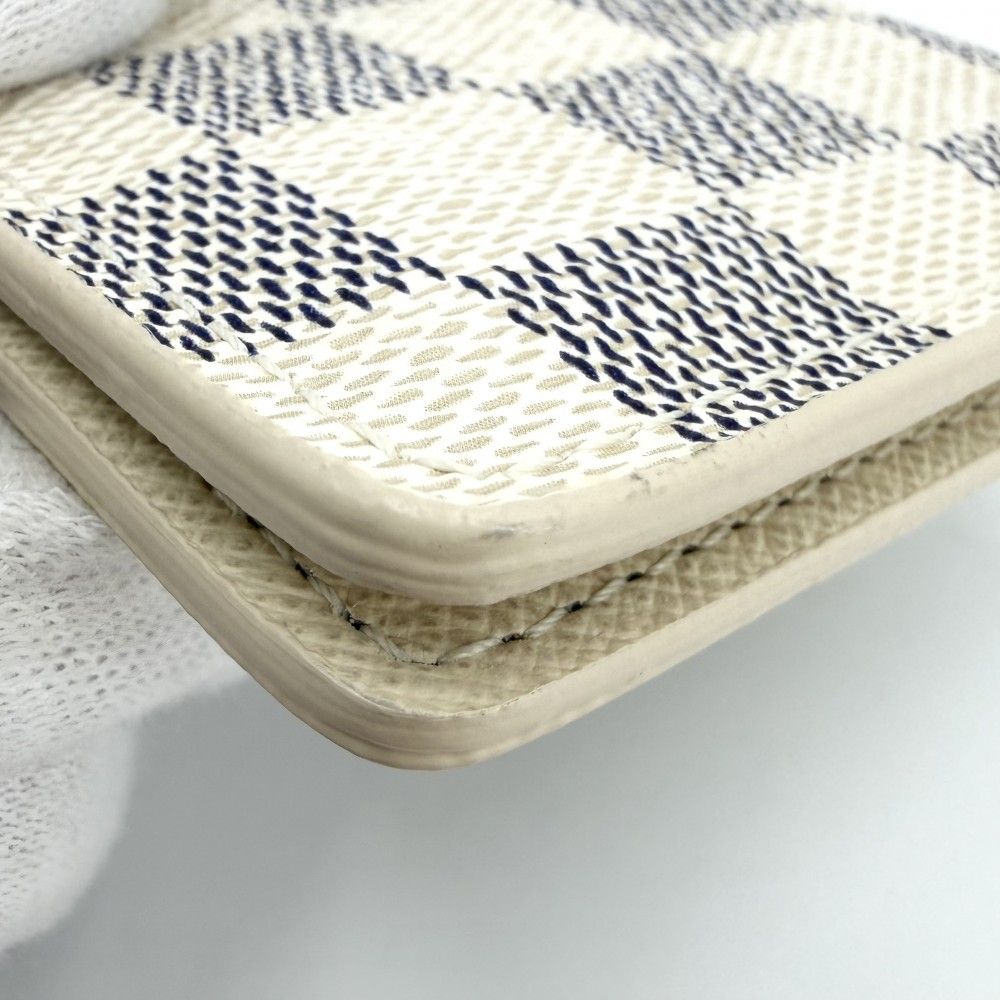 Louis Vuitton Card Case Damier Azur Organizer de Poche Business Holder White — view 6