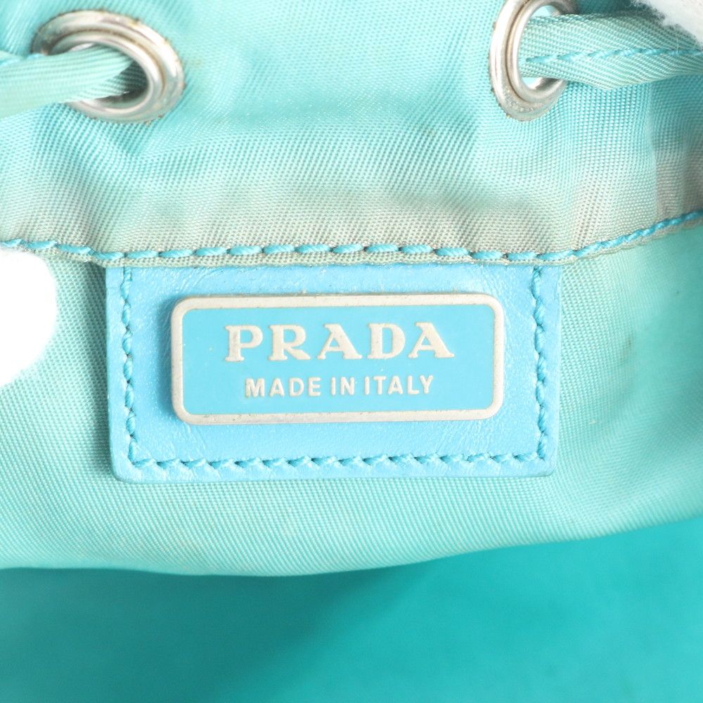 Prada Tessuto Nylon Triangle Logo Drawstring Pouch — view 7