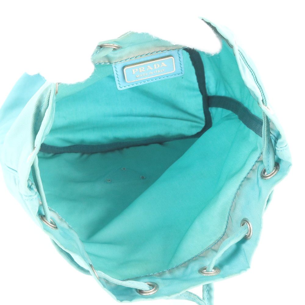 Prada Tessuto Nylon Triangle Logo Drawstring Pouch — view 6