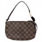 Louis Vuitton Damier Pochette Pouch Shoulder Cross Brown Gold