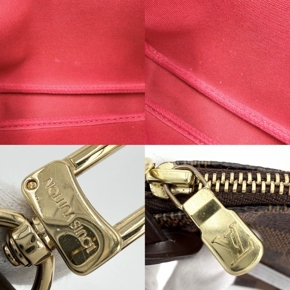 Louis Vuitton Damier Pochette Pouch Shoulder Cross Brown Gold — view 5