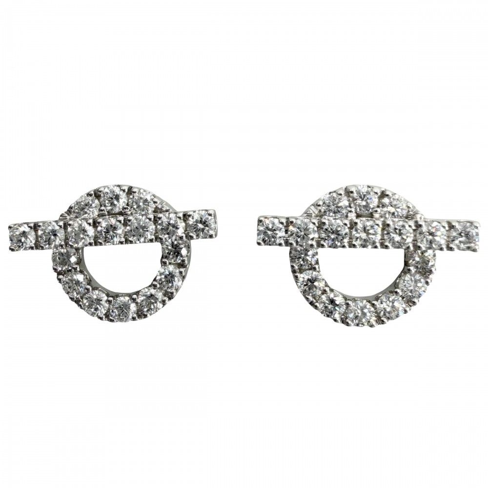 Hermes Earrings Finesse 18k WG White Gold Diamond