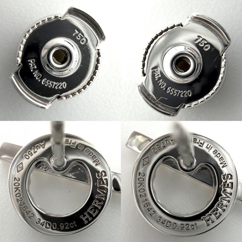 Hermes Earrings Finesse 18k WG White Gold Diamond — view 5