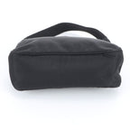 Prada Tessuto Nylon Triangle Logo Leather Handbag Tote Black — view 6