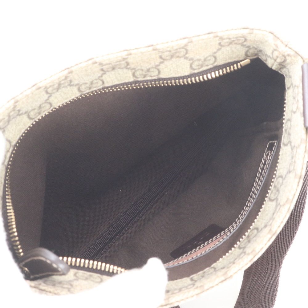 Gucci GG Supreme Leather Shoulder Bag Crossbody Messenger Business Brown — view 7