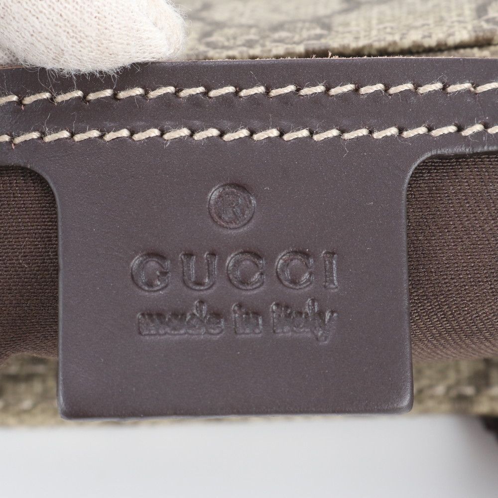 Gucci GG Supreme Leather Shoulder Bag Crossbody Messenger Business Brown — view 8