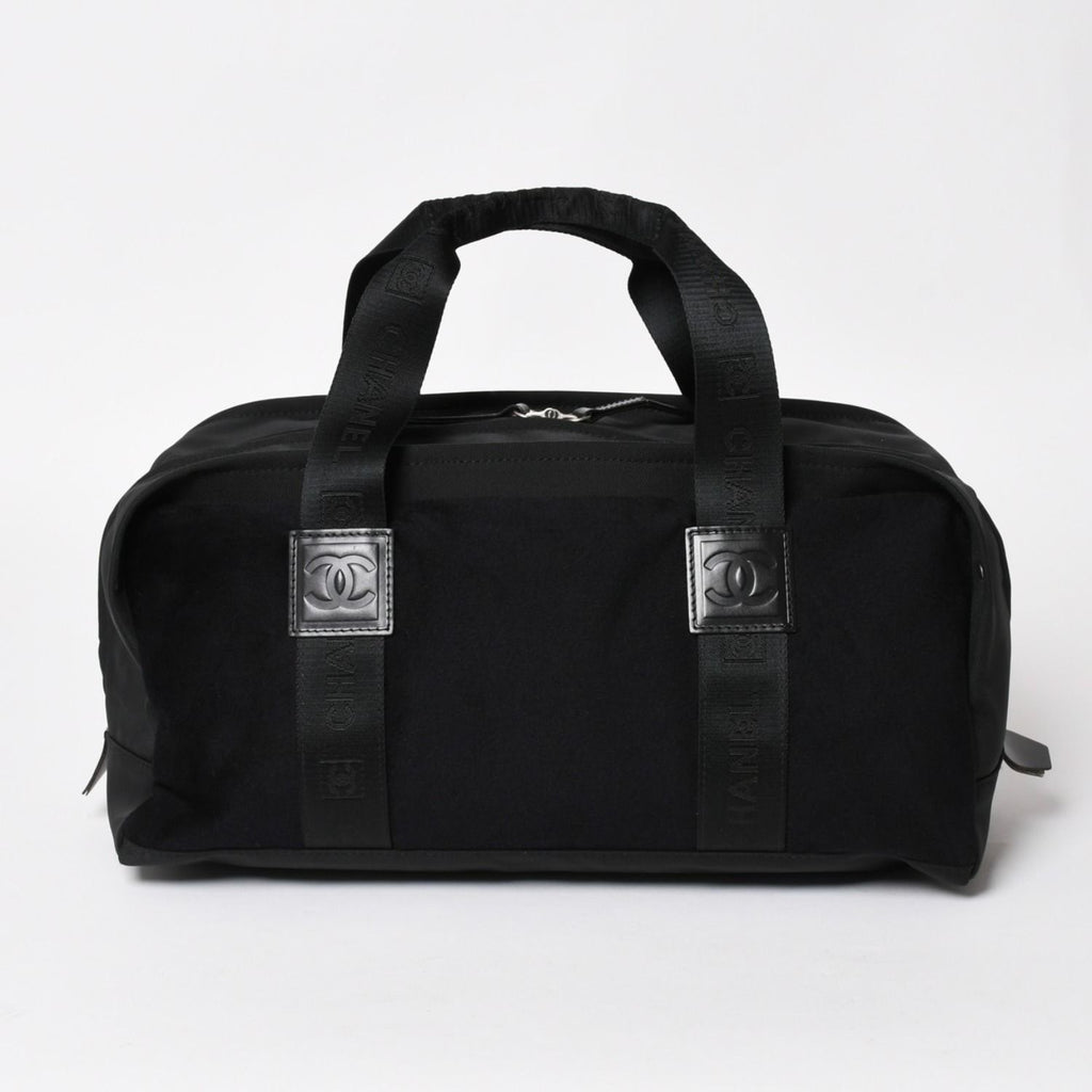 Chanel Sports Line Handbag CC Logo Wool Nylon Navy Black — view 2