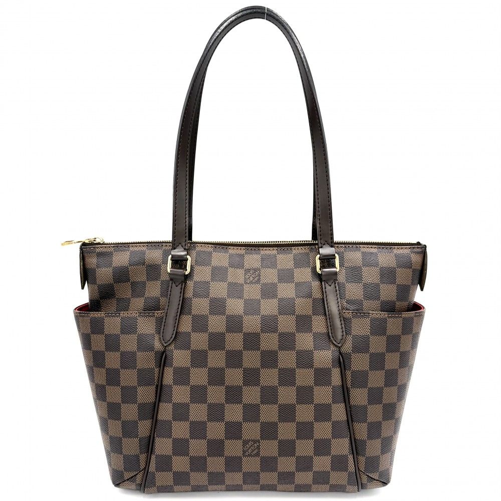 Louis Vuitton Tote Totally PM Handbag Shoulder Damier Canvas Brown Gold