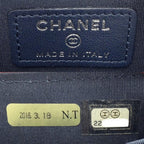Chanel Coin Case Card CC Logo Purse Leather Red Navy Silver — view 5