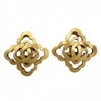 Chanel Earrings CC Logo Vintage Gold Plated