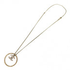 Chanel Necklace Circle CC Logo Long with Adjuster Star Rhinestone Gold Plated — view 5