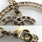 Chanel Necklace Circle CC Logo Long with Adjuster Star Rhinestone Gold Plated — view 6