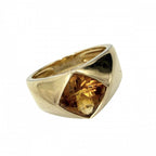 Chanel Ring 18k YG Gold Citrine Yellow