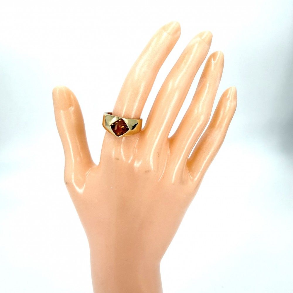 Chanel Ring 18k YG Gold Citrine Yellow — view 2