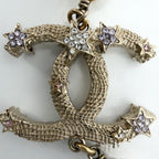 Chanel Necklace Star CC Logo Long Faux Pearl Rhinestone Gold Multicolor — view 6