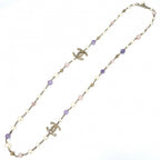 Chanel Necklace Star CC Logo Long Faux Pearl Rhinestone Gold Multicolor — view 4