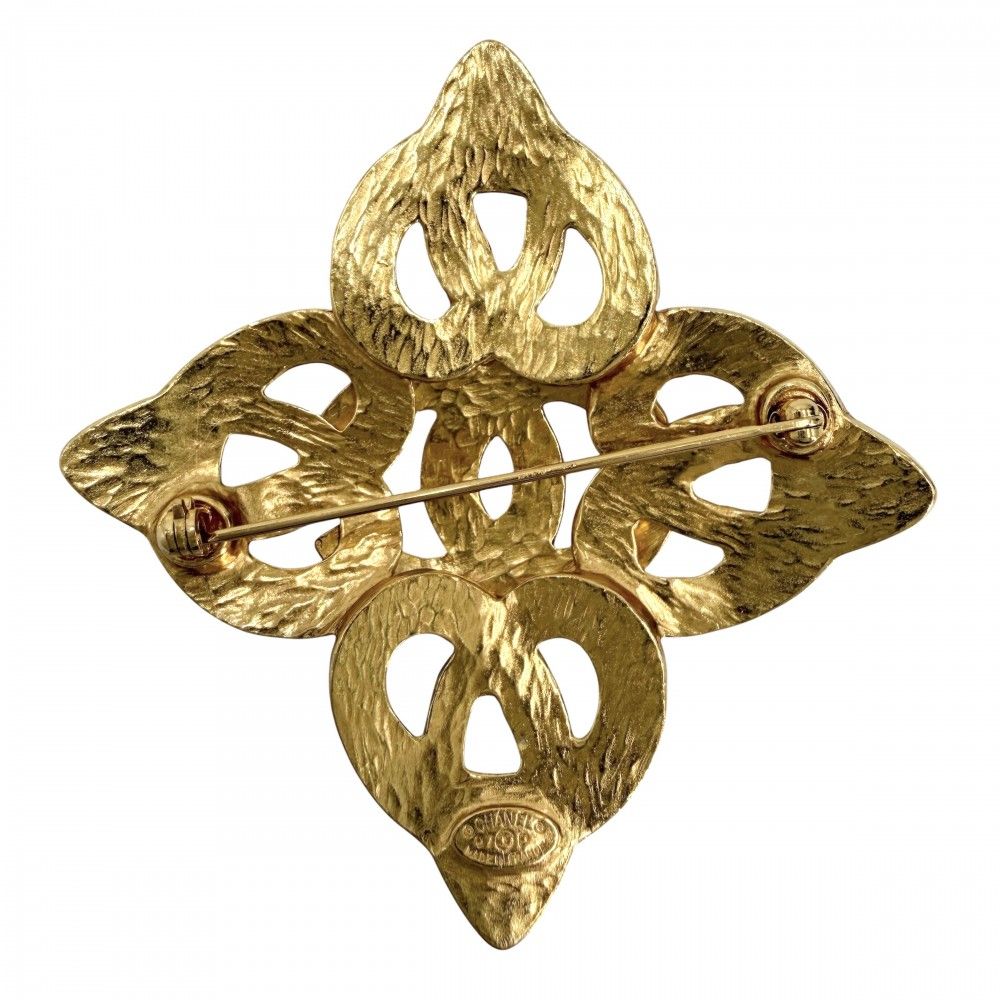 Chanel Brooch CC Logo Vintage Gold Plated — view 2