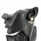 Chanel Earrings CC Logo Swing Rhinestone Faux Pearl Gold — view 2