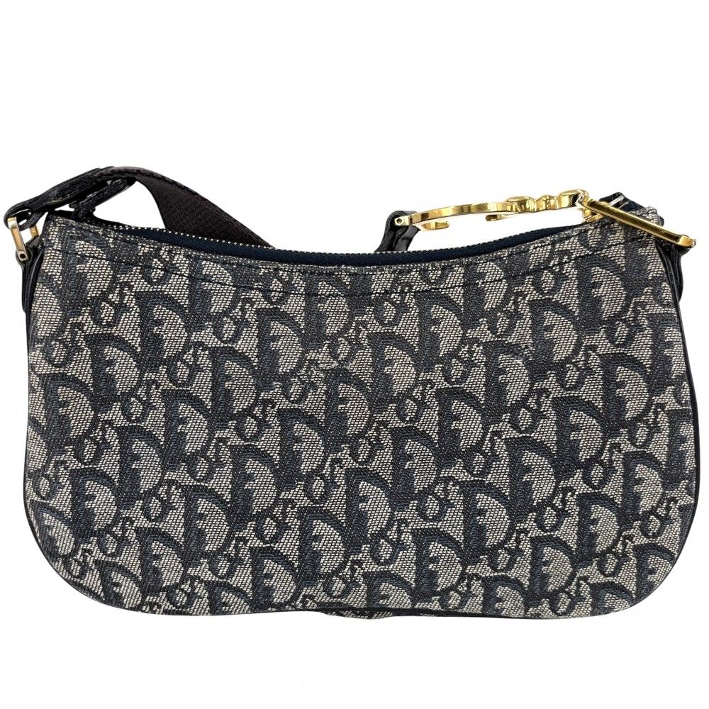 Dior Shoulder Bag Trotter Canvas Leather Navy Gold — view 2