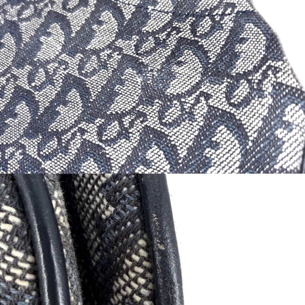 Dior Shoulder Bag Trotter Canvas Leather Navy Gold — view 7