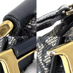 Dior Shoulder Bag Trotter Canvas Leather Navy Gold — view 9