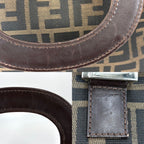 Fendi Handbag Zucca Shoulder Canvas Leather Brown Silver — view 7