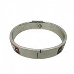 Hermes Bangle Enamel Clic Clac Bracelet Pink Silver — view 2