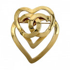 Chanel Brooch CC Logo Double Motif Vintage