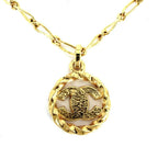Chanel Necklace CC Logo Curl Vintage Chain Rhinestone Gold — view 2