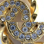 Chanel Necklace CC Logo Curl Vintage Chain Rhinestone Gold — view 7