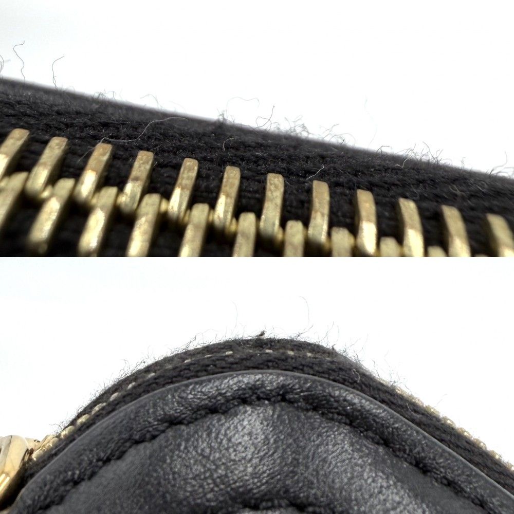 Celine Shoulder Bag Pochette Cuill Triomphe Crossbody Leather Black Gold — view 5