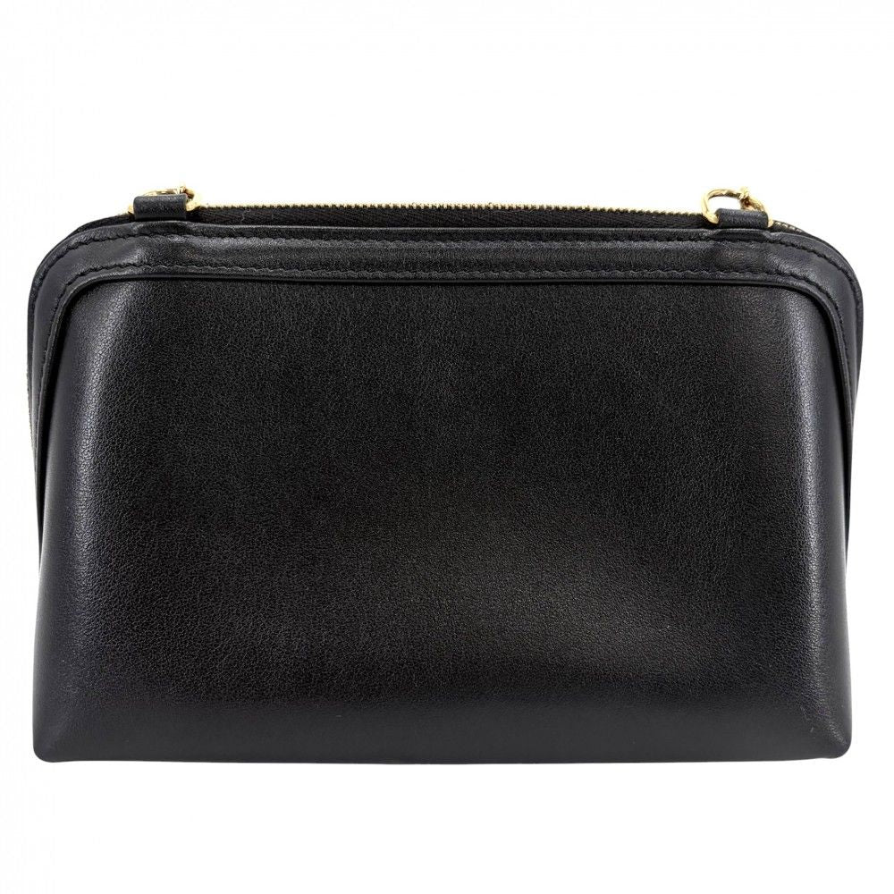Celine Shoulder Bag Pochette Cuill Triomphe Crossbody Leather Black Gold — view 2