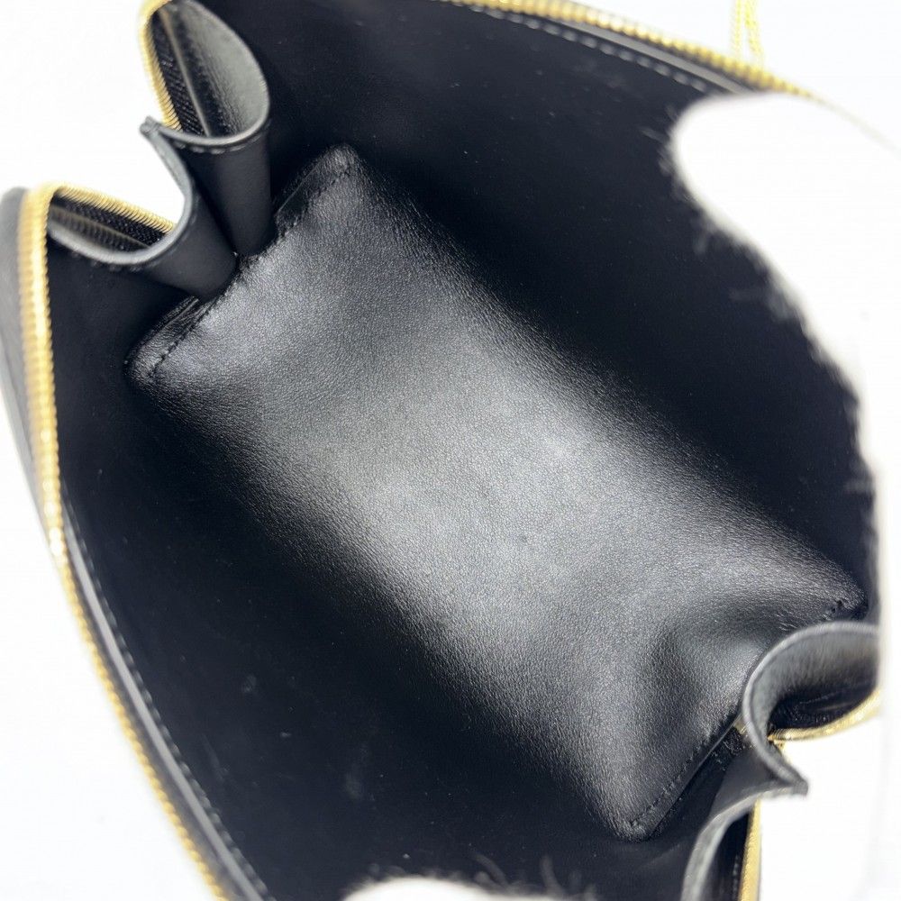 Celine Shoulder Bag Pochette Cuill Triomphe Crossbody Leather Black Gold — view 4