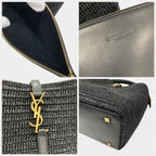 Saint Laurent Shoulder Bag Black Gold YSL Logo — view 9