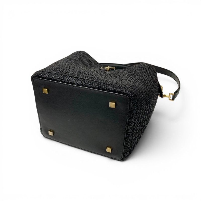 Saint Laurent Shoulder Bag Black Gold YSL Logo — view 4