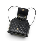 Chanel Backpack Black Gold Quilted CC Logo Turnlock Chain — view 6