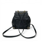 Chanel Backpack Black Gold Quilted CC Logo Turnlock Chain — view 3