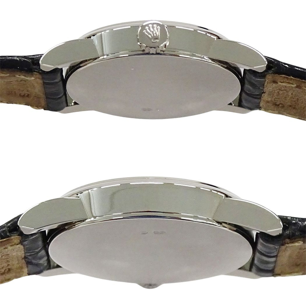 Rolex Cellini a Watch Quartz 18k Leather Silver Polished — view 3