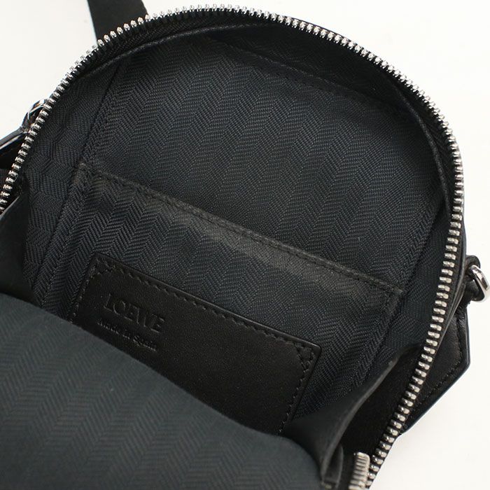 Loewe Vertical Crossbody Pocket Anagram Shoulder Bag Satin Calf — view 8