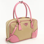 Prada 2-Way Mini Boston Nylon Leather Handbag
