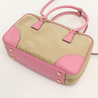 Prada 2-Way Mini Boston Nylon Leather Handbag — view 2