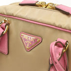 Prada 2-Way Mini Boston Nylon Leather Handbag — view 4