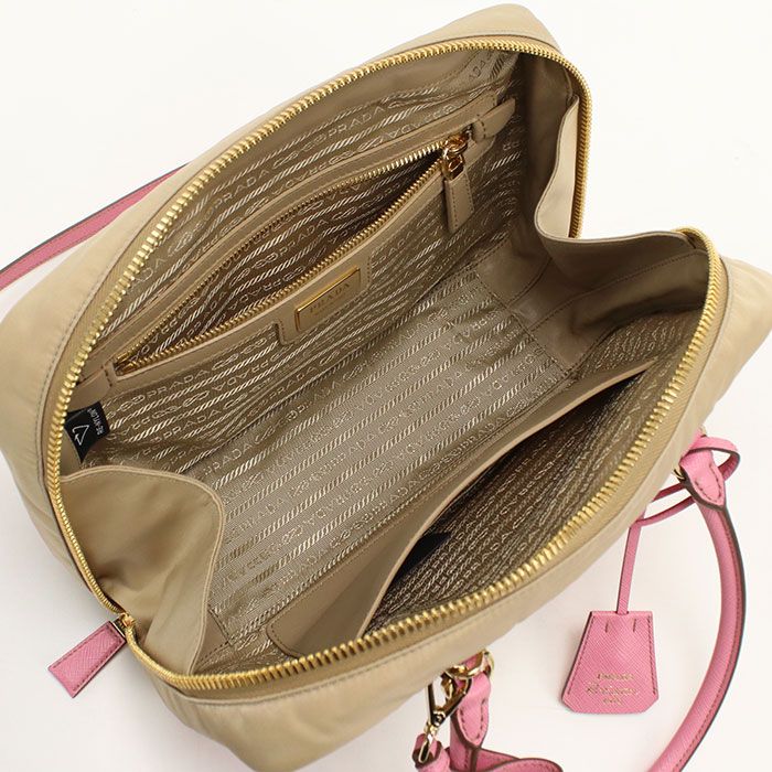 Prada 2-Way Mini Boston Nylon Leather Handbag — view 3